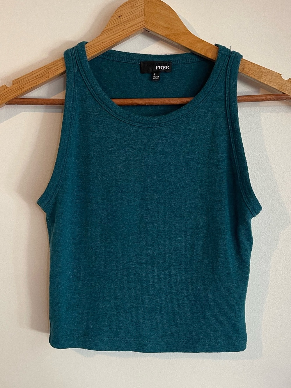 Wilfred Free Aritzia Teal High Neck Crop Tank Top S